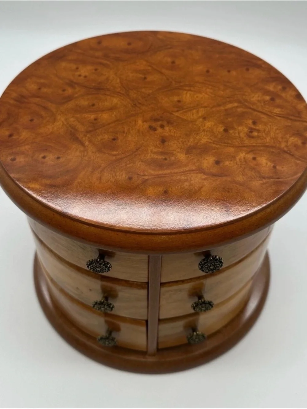 Solid Wooden Rotating Jewelry Organizer - Brown